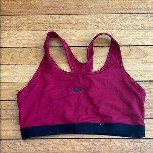 Nike Women's Maroon and Black Sports Bra